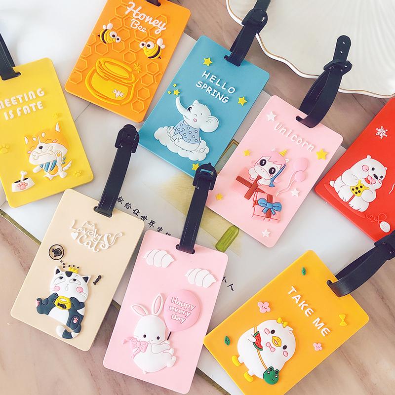 Cartoon Travel Luggage Tags Baggage Suitcase Name Address Label Holder Silica