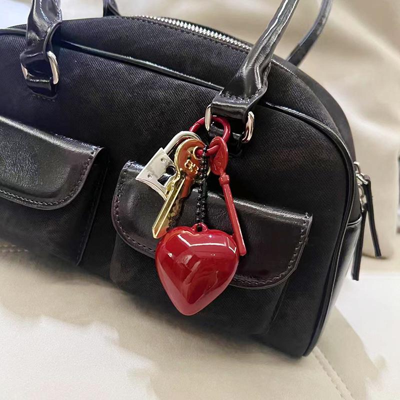 Vintage Love Heart Key Lanyard Keychain Korean  Bag Pendant Car Key Holder Key Accessories Bag Hanging Decoration