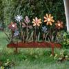 Rostige Blumenbeet-Stange Dekoration Wetterfest Innen Außen Hof Rasen Terrasse Weg Metall Blumen-Silhouette Schild Stange Ornament