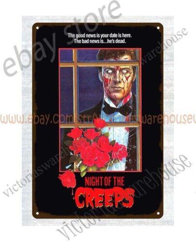 1986 Night Of The Creeps horror movie poster metal tin sign man cave garage artAluminum 20x30cm(7.8x11.8inch)