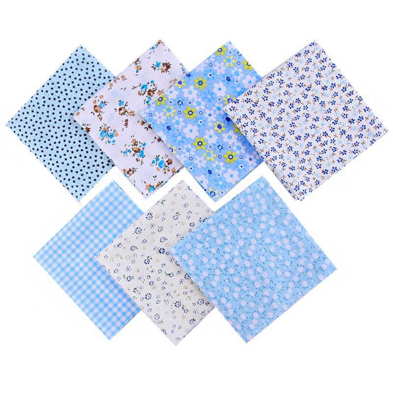 7pcs Quilting Patchwork Party Craft Fat Quarter Bundles Handmade Fabric Sewing Cotton Dolls Clothing 25x25cm