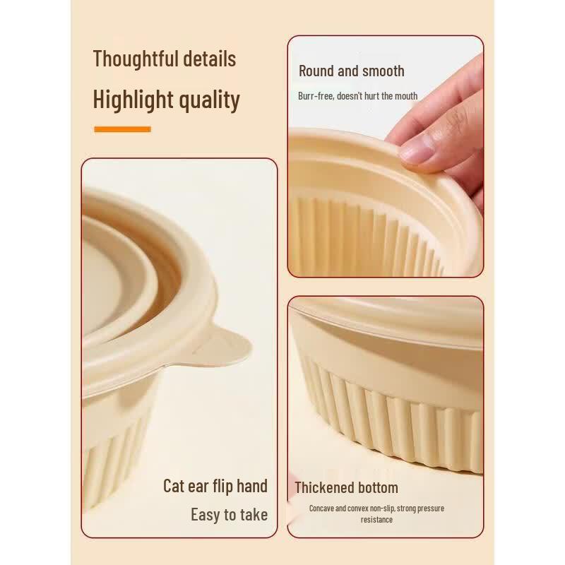 HANDUNYOU Disposable Divided Corn Starch Lunch Box