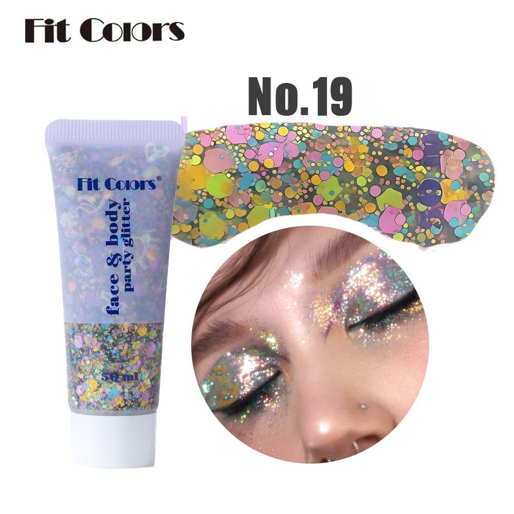 Mode Pailletten Gel Gesicht Körper Lippen Pailletten Lidschatten Bunt für Bühnen Make-up Zubehör Pailletten Lidschatten Bühnen Make-up Neu