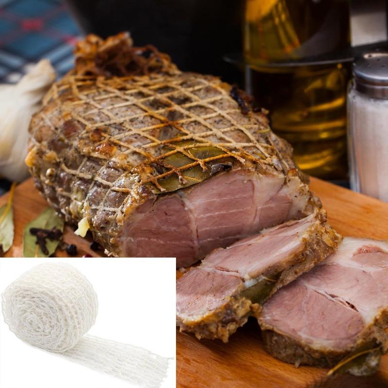 Elastic Smoked Meat Poultry Ham Netting Meat Butcher Twine Net Sausage Netting for Meat Cooking Smoking, or Drying 3 Meter