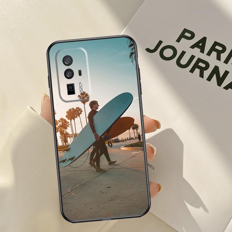 Surf Surfboard Case For Xiaomi 15T 14T 13T Pro 14 15 Ultra 17 Pro Max POCO F8 F7 F5 F6 X3 X5 X6 X7 Pro Coque