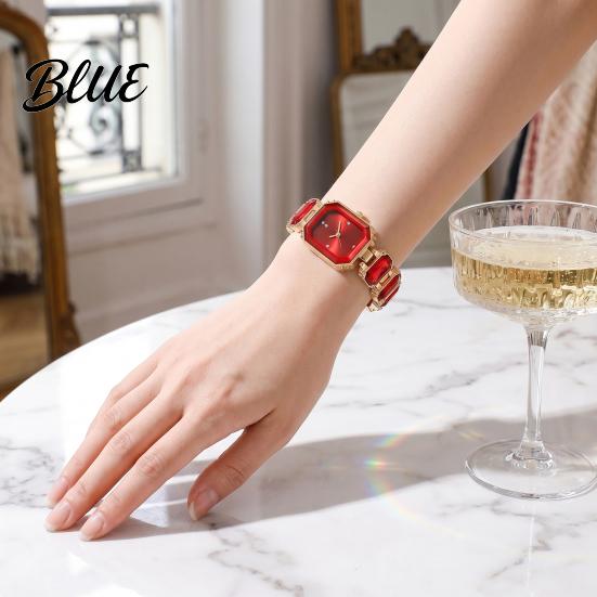 Sophisticated Bracelet Watch Ladies Quartz Sparkling Rhinestone Rectangular Dial Fashionable