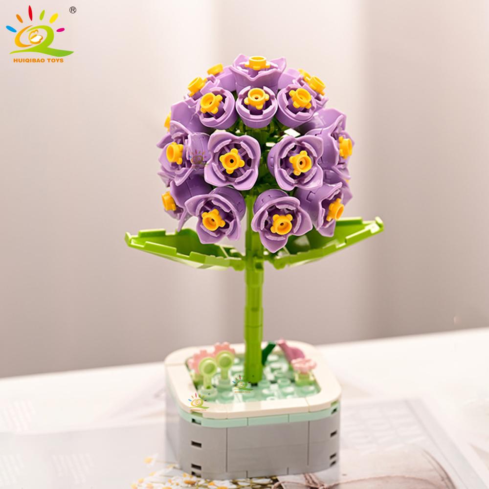 Non-Toxic Moc Insect Flower Building Blocks Flowerpot Bonsai Romantic Gift For Children Bricks Diy Potted Plants Model Kids Ornament