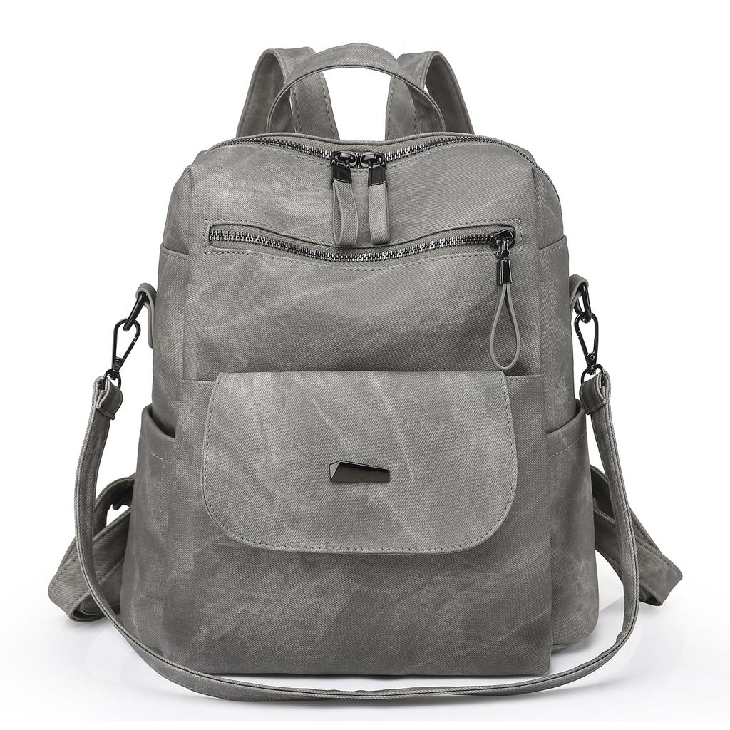 Bags and Shoulders Popular PU Girls Backpack Retro Style Genderless Women Backpack Small Backpack