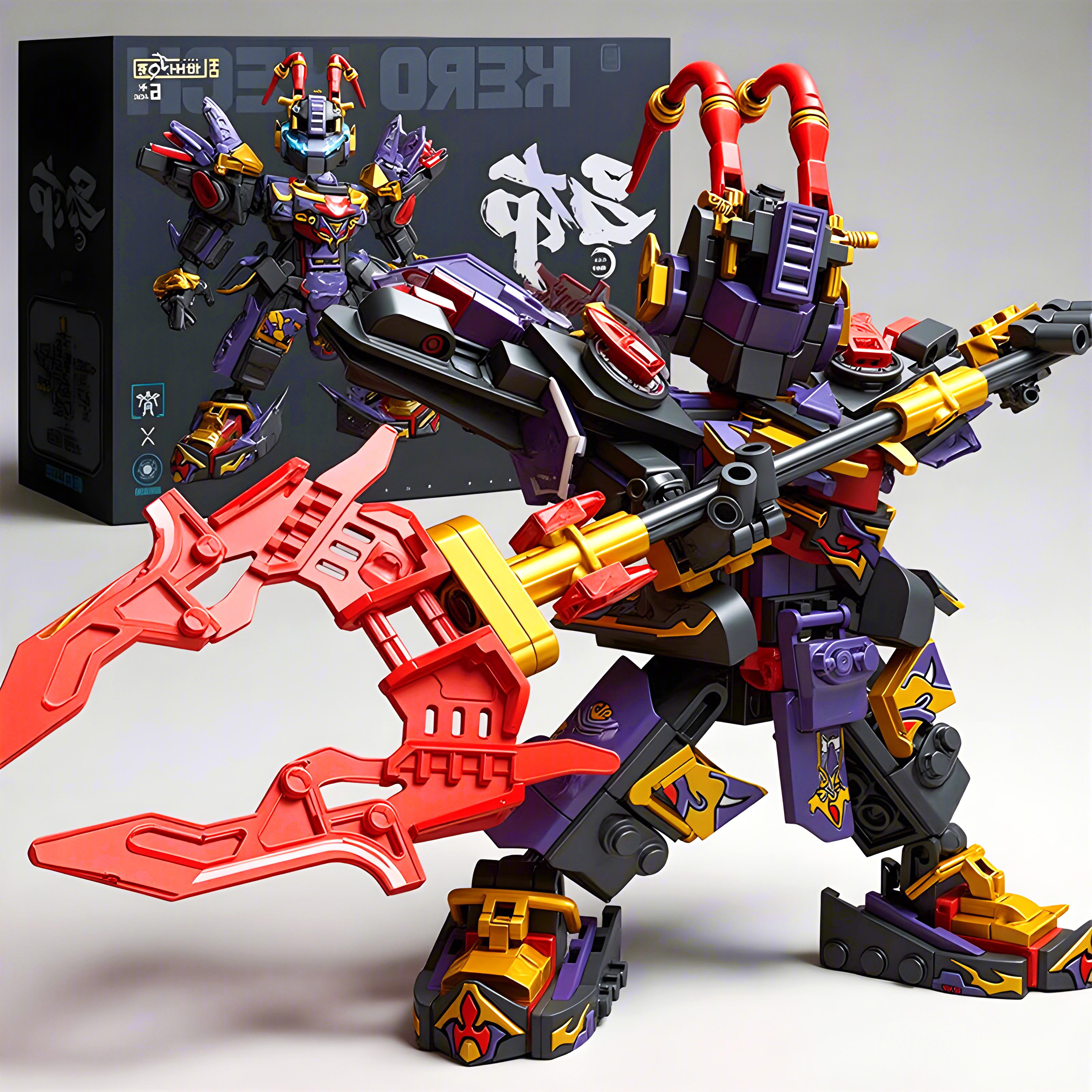 High-Quality Superhero High-Quality Mecha High-Quality Building High-Quality Blocks High-Quality Purple Mechanical machine High-Quality Building