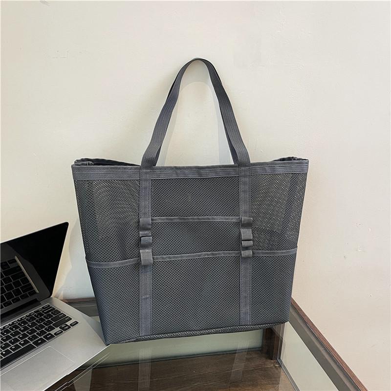 Multipocket Summer Large Beach Bag For Towels Mesh Durable Beach Bag For Toys Waterproof Underwear Pocket Beach Tote Bag