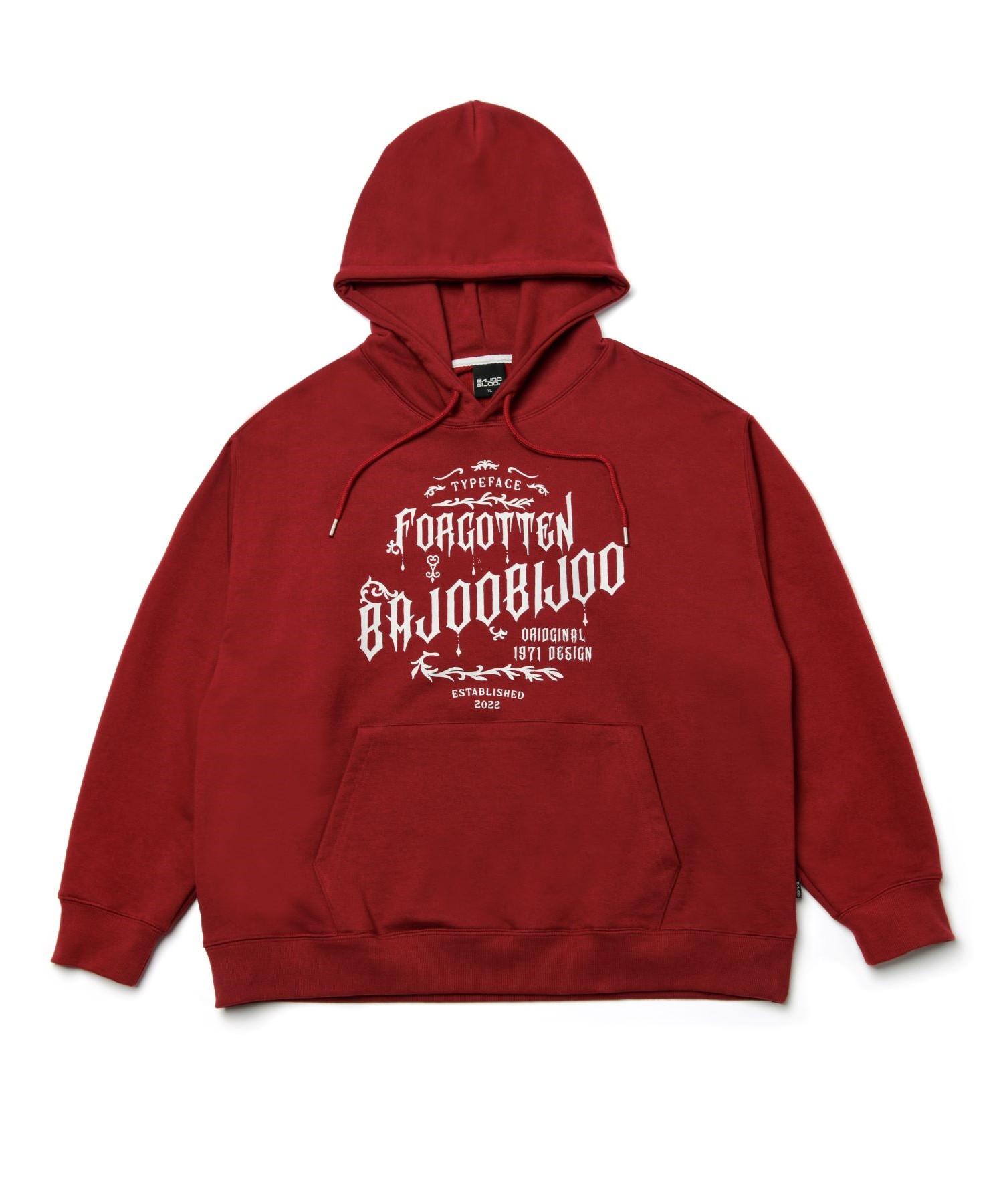 Bajubiju Typeface Logo Hoodie[Burgundy] Xl