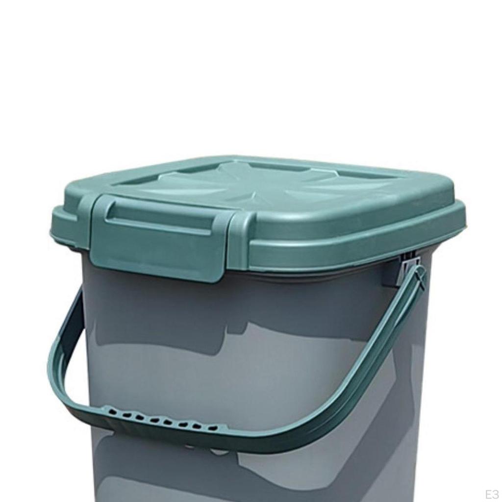 Compost Bin and Handle, Garbage Home Food Waste Bin, Bucket for Balcony, Outdoor,