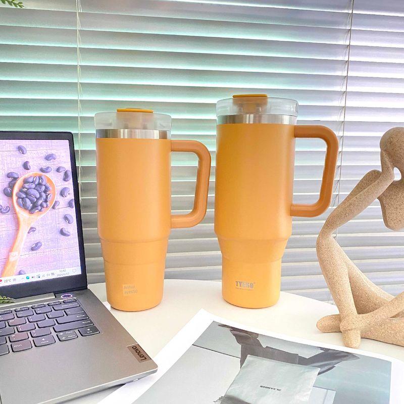 Tyeso Giant Insulated Straw Cup for Office, Home, and Car Use, Stainless Steel Large Capacity Insulated Cup