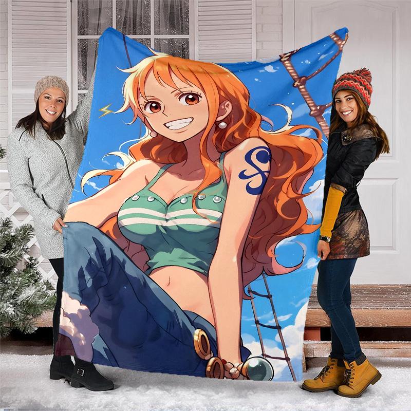 1pc N-Nami Theme Blanket - Digital Print, Polyester, Cozy for All Seasons, Perfect for Outdoor, and Travel