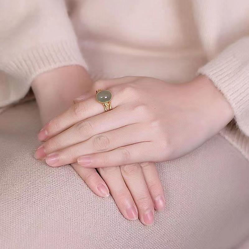 Gold Color Open Adjustable Creative Bamboo Ring For Ladies Classical Jewelry