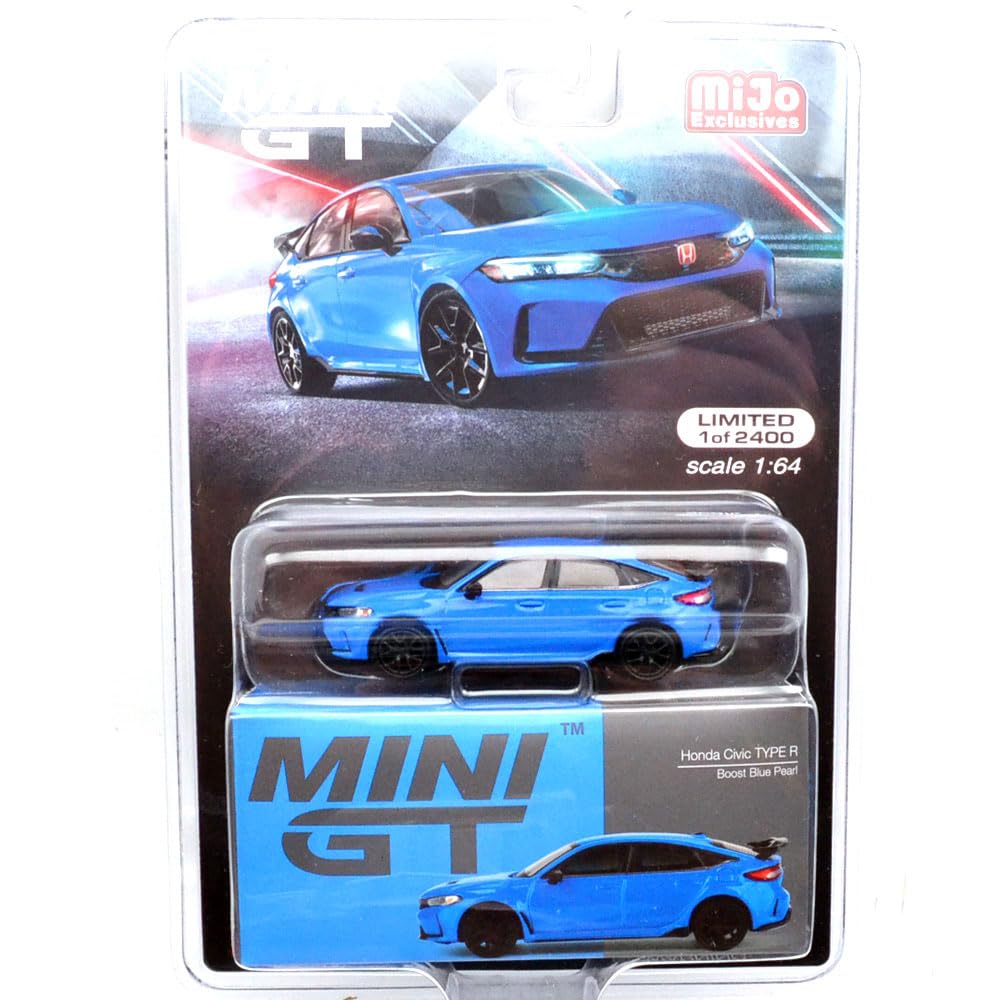 MINI GT 164 Scale MiJo Exclusive - Honda Civic Type R (Boost Blue Pearl)