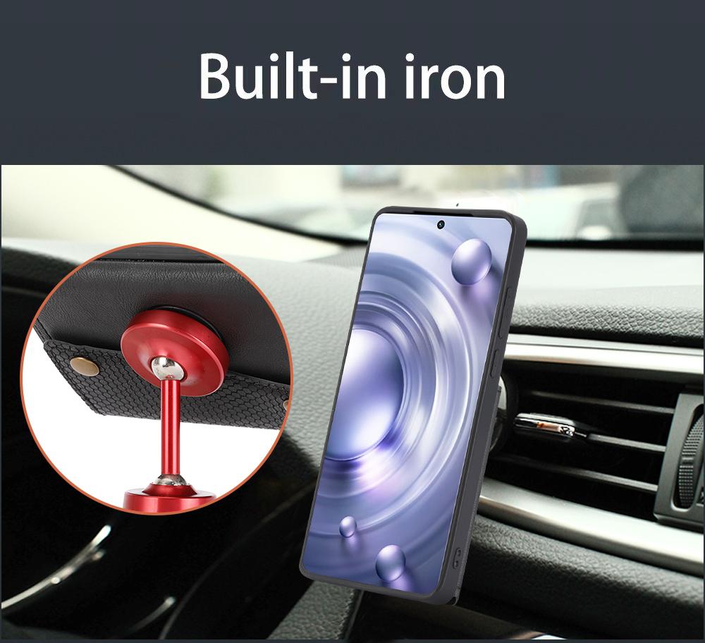 For OnePlus 12 5G Phone Case with Card Slots Magnetic Car Mount Phone Cover