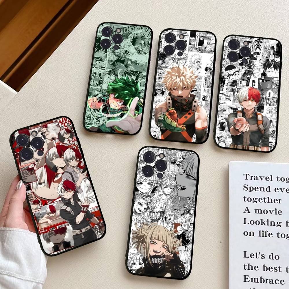 My H-Hero Academia D-Deku Phone Case For IPhone 17 16 15 14 13 12 11 Pro Max Plus Mini Soft Black Cover