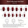 24pcs Glossy Short Coffin Press On Nails Pink French Style False Nails with Rhinestone Glitter Reusable Fake Nails