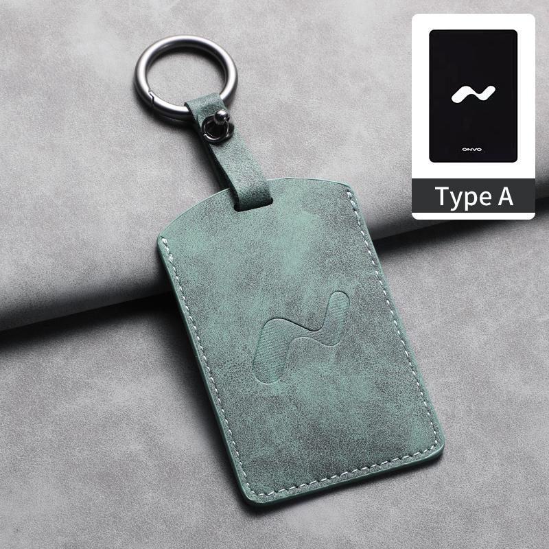 

Leather Car Key Case Cover For Onvo L60 L90 Car Remote Key Bag Case Cover Shell Protective Keychain Holder Accessories