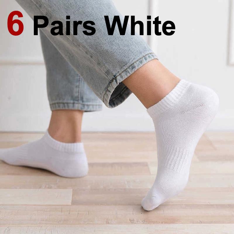 1/6 Pairs Unisex Solid Color Cotton Short Socks Fashionable Simple Couple Comfortable Sweat Absorbing Breathable Casual Socks