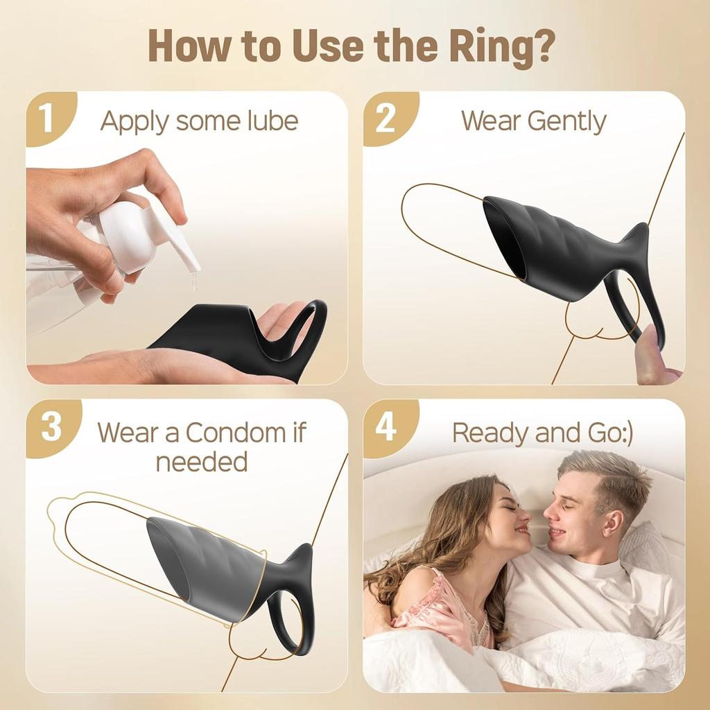 Vibrating Penis Sleeve Cock Ring, Adult Sex Toys for Men Women Penis Extender for Penis Testicles G Spot Stimulation, Male Couple Sex Toy Erection Sex