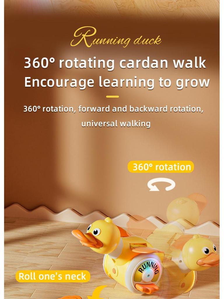 Electric Rotating Foraging Duck - Early Learning Toy with Light and Sound