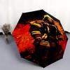 1 PC Automatic Folding Umbrella - Flame Art Pattern, Portable & Foldable Design with 8 Ribs, Christmas Birthday Gifts