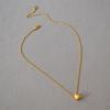 Gold-Plated Brass Pendant Necklace with Irregular Faceted Design - Retro, Versatile, and Stylish.