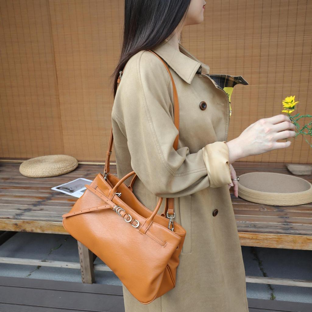 Wszechstronna Duża Pojemność Prawdziwa Skóra Krowia Torba na Ramię i Listonoszka dla Kobiet 2025