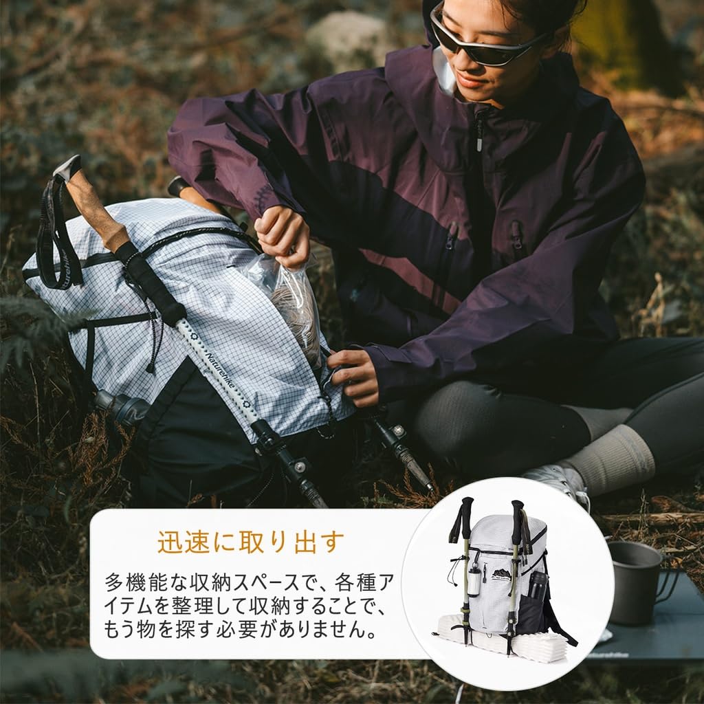 Naturehike Hiking Climbing Bag Camping Bag Ventilation Multifunctional Bag Water Repellent with Various Pockets Lightweight Compact 25L Capacity for
