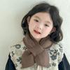 Kids Winter Warm Scarves Children Girl Woolen Knit Short Cross Neck Covers Snood Solid Color Outdoor Windproof Neckerchief