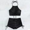Costume da Bagno Due Pezzi Set Femminile Bikini con Scollo a Nodo Alta Qualità