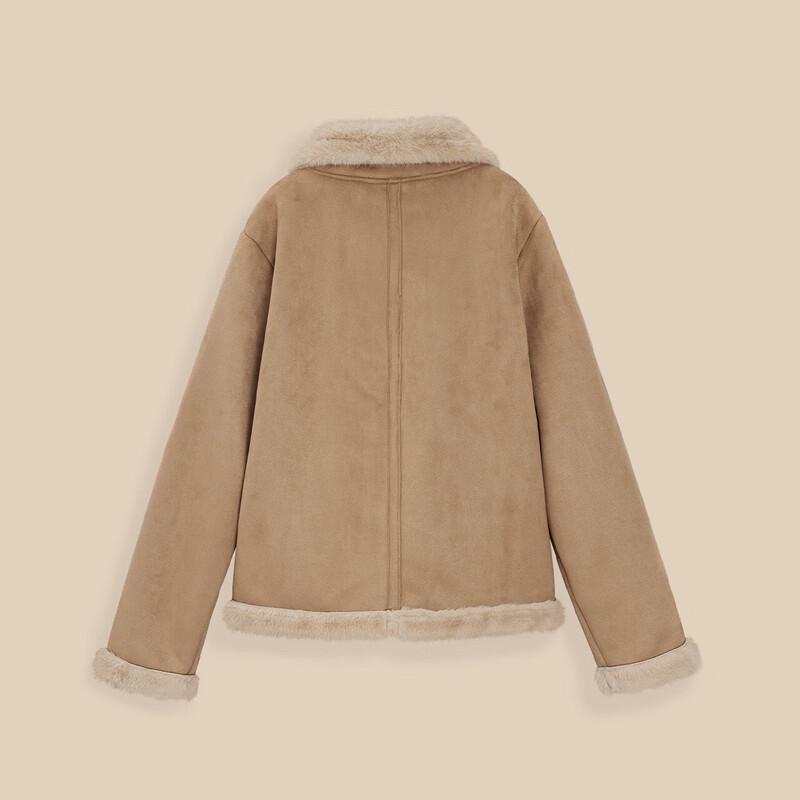 IEF Plus Size Women's Plush Lined Faux Leather Jacket