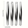 Stainless Steel 4-Pack Precision Tweezers Set - Unscented Body Hair Removal for Men & Women - Professional Facial Hair & Ingrown