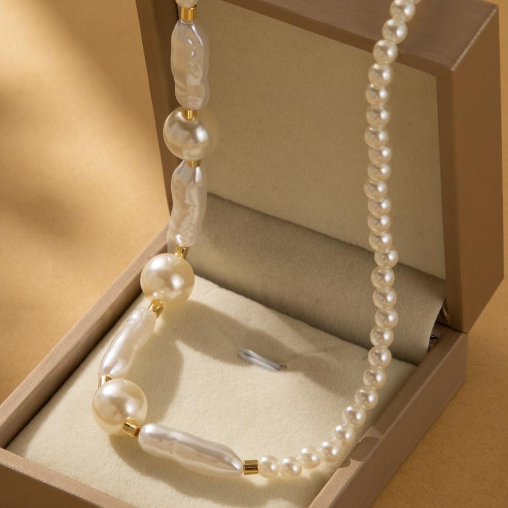 Chic Irregular Faux Pearl Necklace Modern Geometric Style For Fashionable Women Jewelry
