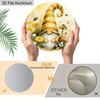 Spring Gnome Round Metal Sign, Aluminum Wreath Sign with Bumble Bee & Mushroom, Cute Honey Bee Tomte Hanging Plaque, Rustic Farmhouse Front Door Porch