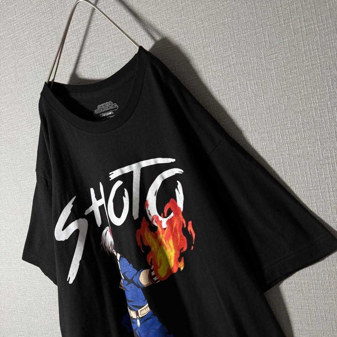 

[USED] Popular Anime My Hero Academia Big Logo Print T-Shirt SHOTO Black L