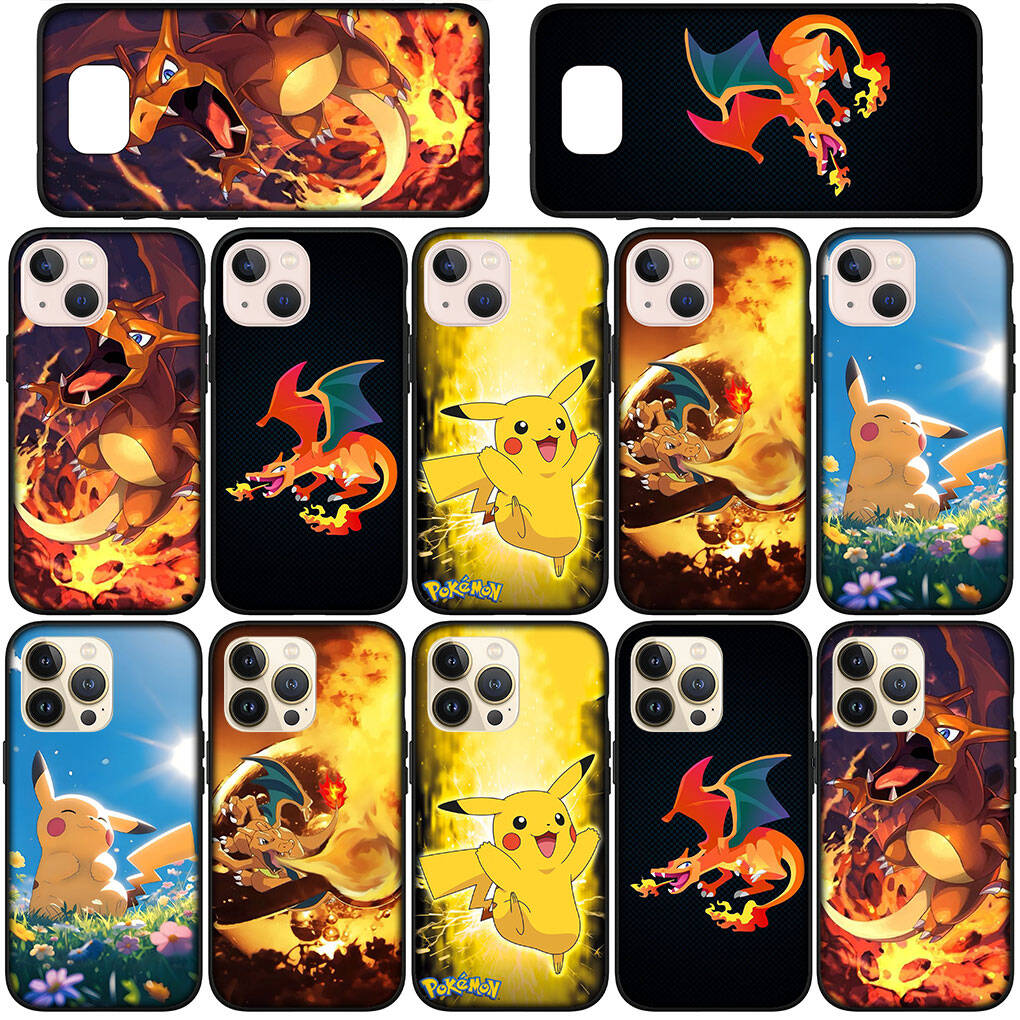 Phone Case for iPhone 17 16 15 Plus Xiaomi Poco F8 F7 X7 X6 M8 C85 C75 C71 Redmi Note 14 12 11 13 Pro Max A4 14C 13C 15C Pikachu Charmander Pokemon GO