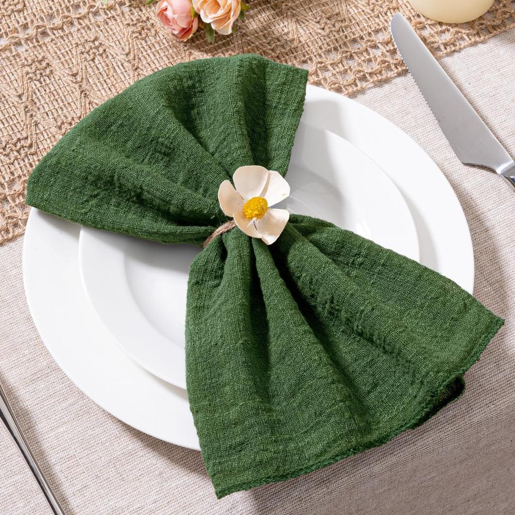 6pcs, Cotton Cloth Napkins 32x32cm, Handmade Cloth Solid Color Napkins, Delicate Handmade Cloth Napkins For Dinners, Parties