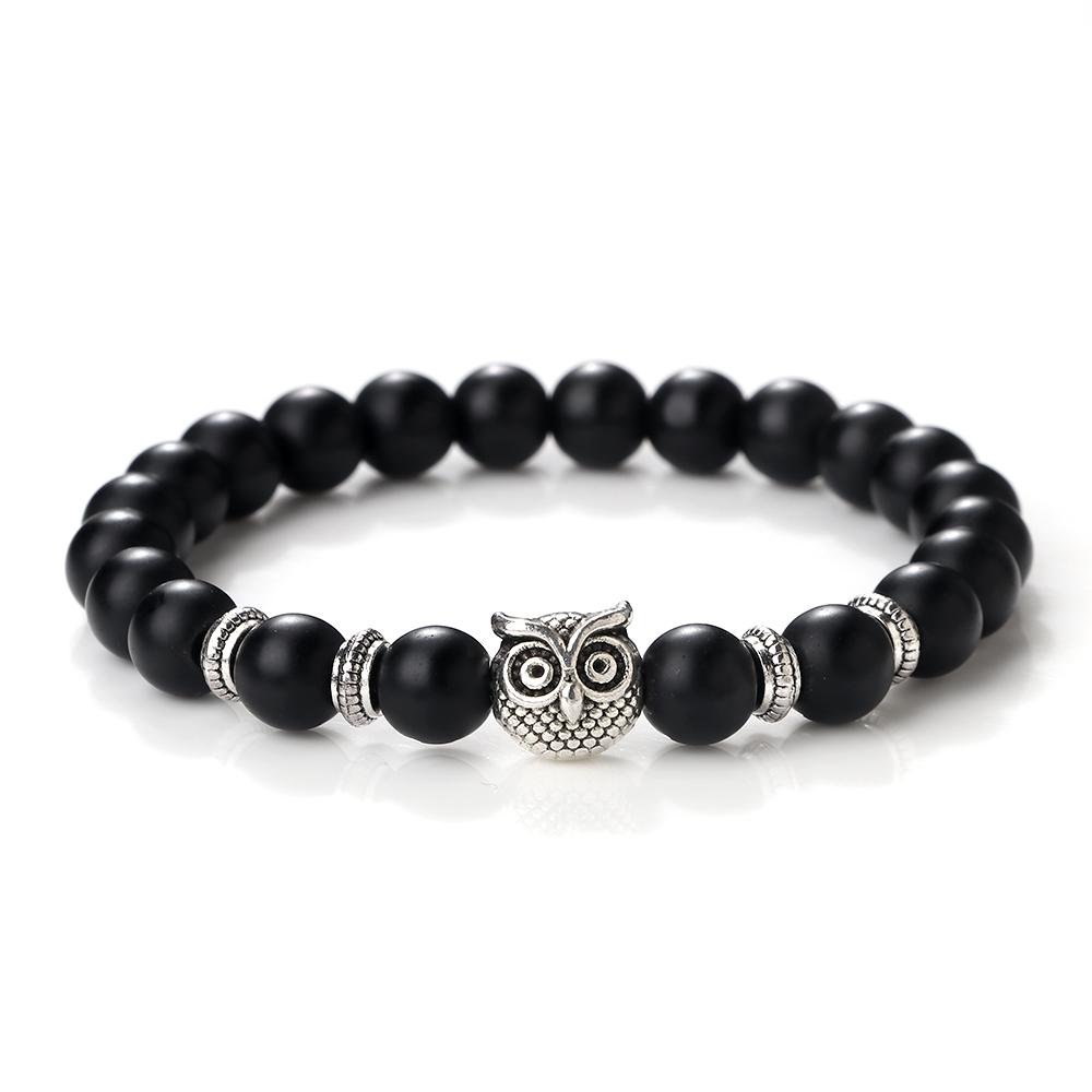 

Винтажные браслеты и браслеты-манжеты с совами для мужчин и женщин, натуральный лавовый камень, бусины из малахита, парные браслеты, украшения для дружбы, подарки CHINA&19cm