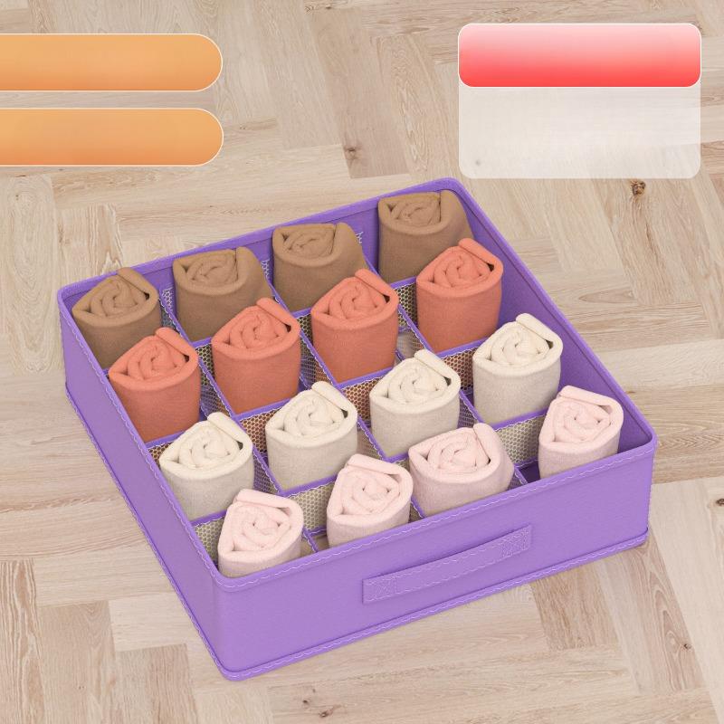 New Underwear Organizer Box Household Underwear Socks Division Storage Box Student Dormitory Storage Accessories Underwear Storage Box