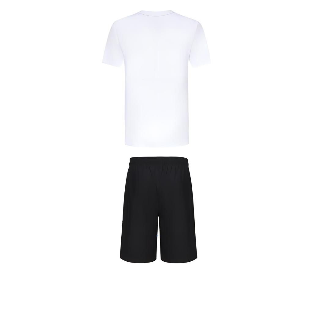 Adidas Taekwondo Round Neck Pullover Short Sleeve T-Shirt Fashion Tie Simple Shorts Casual Sports Set Men Set ADICLTS24CTK-WG+S21ATMSH1T-BW