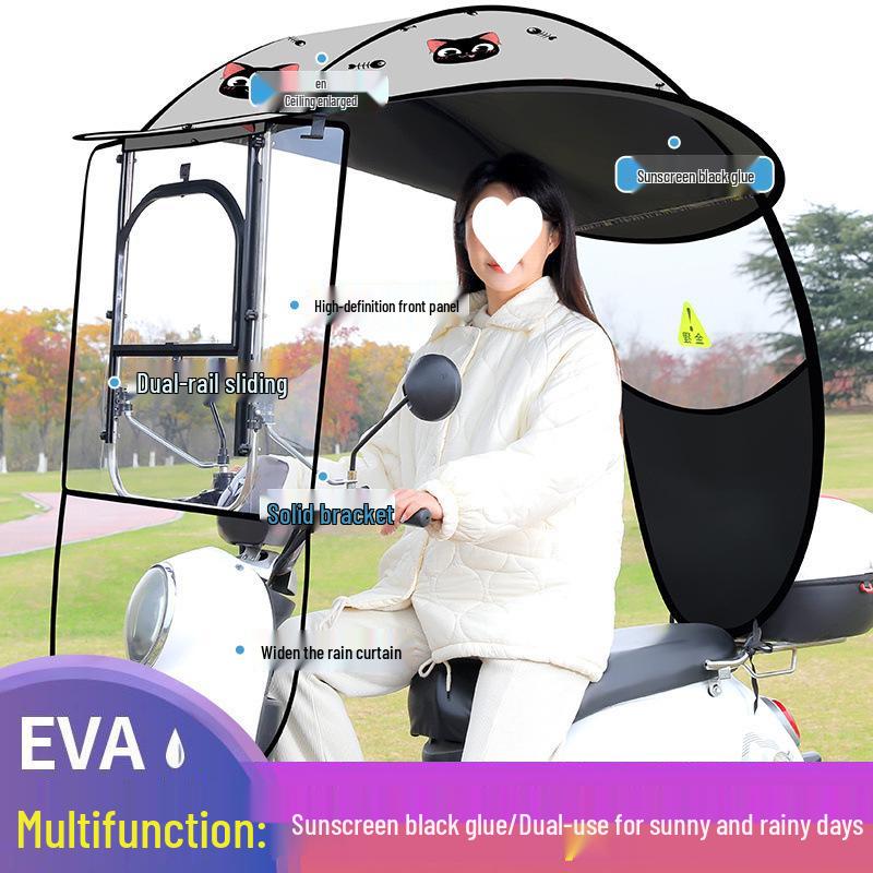 Electric Vehicle & Bicycle Canopy: Sunshade & Rain Protection for Motorcycles & Tricycles