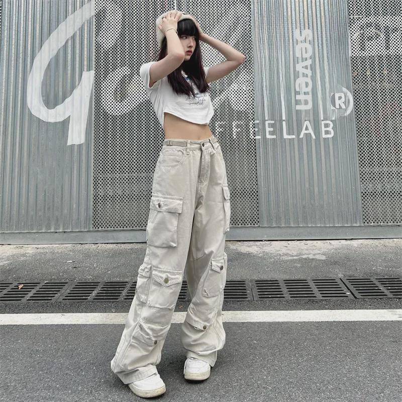 

Men s Retro American Multi-Pocket Wide-Leg Overalls
