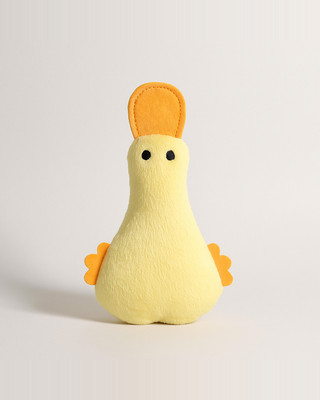 შინაური ცხოველების იხვი სათამაშო მიმზიდველი ფორმა შეიცავს კატის ხმის ქაღალდს მოყვება კბილების გამწმენდი კუჭი