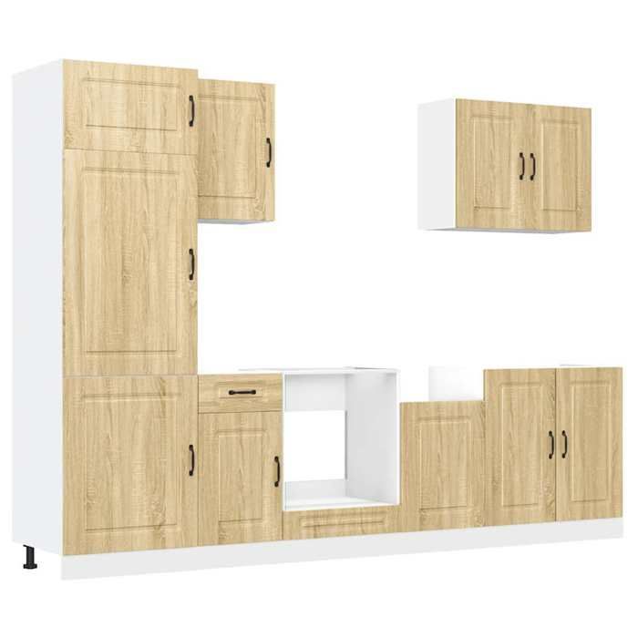 VidaXL Ensemble D'armoires De Cuisine 7 Pcs Kalmar Bois D'ingénierie, Ensemble D'armoire, Étagère De Rangement, Placard, 3314764