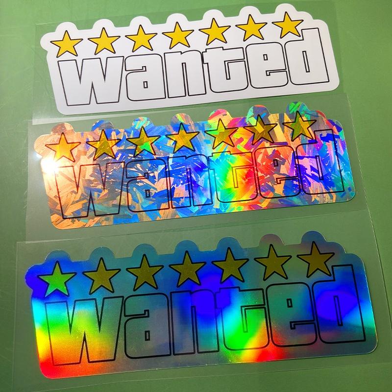 1PC WANTED Motorcycle Stickers Waterproof Vinyl Decals for Motorbike Fuel Tank Helemt Box DIY Car Window Universal Decoration