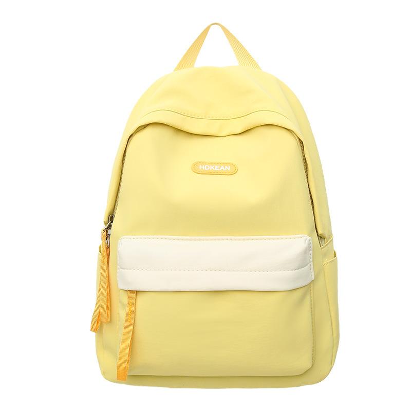 Summer New High-Value Fresh Color-Block Backpack for Girls and Boys, Casual Double-Shoulder Bag for Primary and Secondary School Students