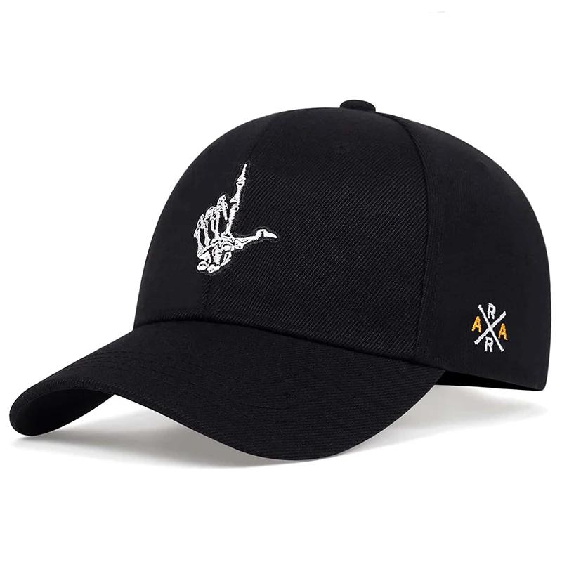 Unisex Skeleton Fingers Embroidery Baseball Caps Spring Autumn Outdoor Adjustable Casual Hats Sunscreen Hat Sports Cap